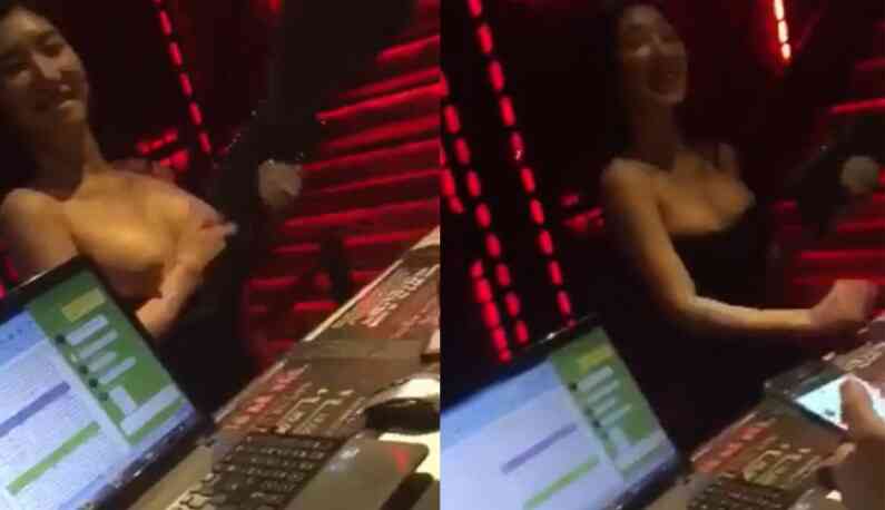 [韓國] 為進夜店~辣妹直接對櫃台露奶!!