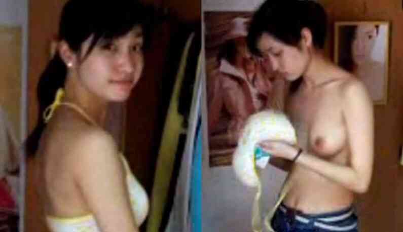 某醫大附院的「小舒淇」護士在宿舍被男友調教過成全拍下！裸體打報告立刻變打炮-1