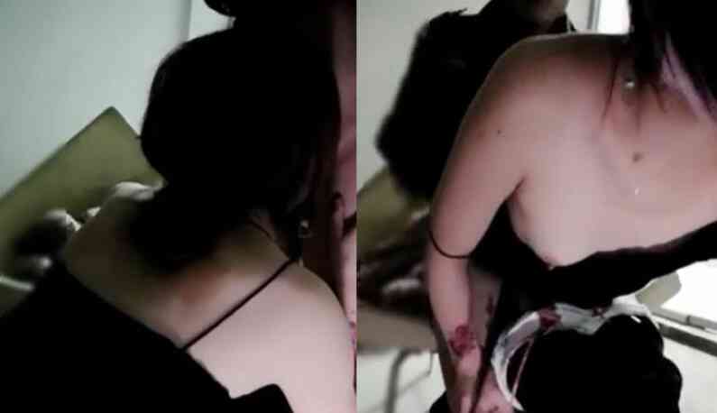 18歲妹妹到網咖找保全來修幹! 內射後沒衛生紙只好拿口罩擦