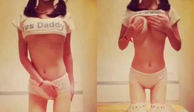 一轉身發現有巨砲！馬尾妹超強巨乳逆襲「裸照流出」那裏還無毛...(4)