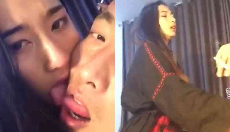 戴保險套觀眾不願意看！不顧後果跟老大啪啪流出了！淫蕩樣眾男看光光