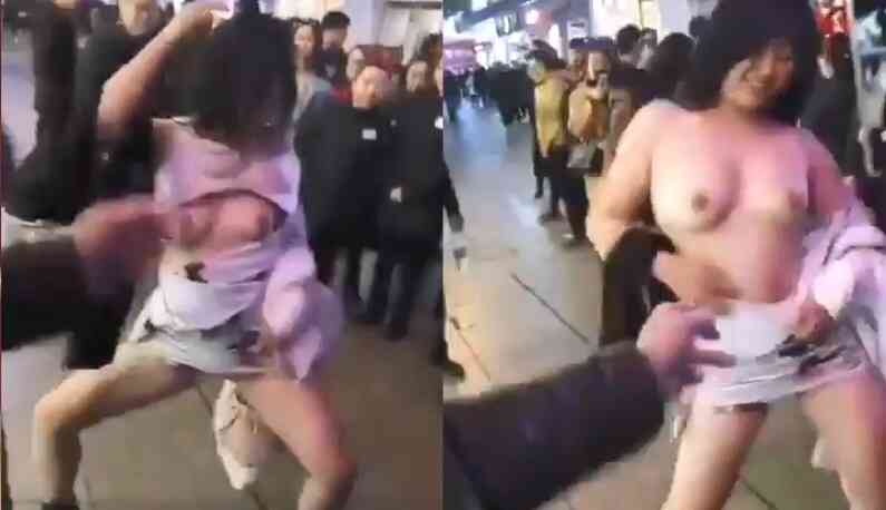 酒醉不發酒瘋~直接當街脫衣熱舞!!