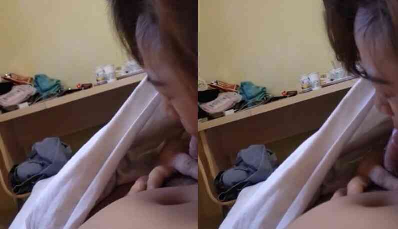 口活很讚的大姐姐，偷偷拍下她吃雞的模樣~