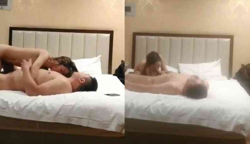 和同事出差，一忙完就CALL了外賣小妹來賓館連操兩炮！