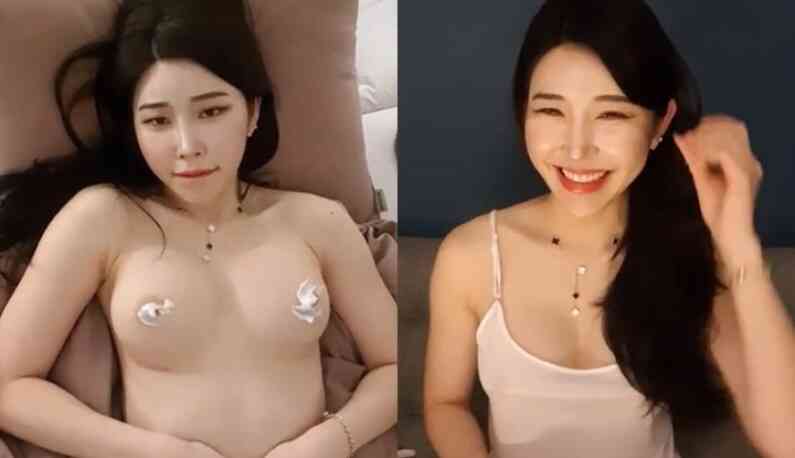 [韓國] 長髮御姐把鮮奶油塗在奶頭上~哥哥想舔嗎？